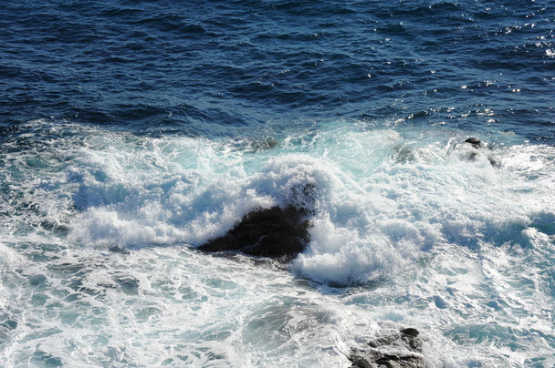 waves of blue sea water, nature and travel  - Foto, afbeelding
