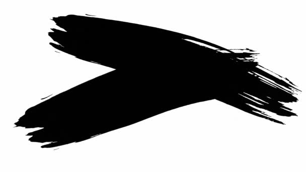 realistische Vollbild-Farbpinsel weiß Luma matt Übergang auf schwarzem Hintergrund - Filmmaterial, Video