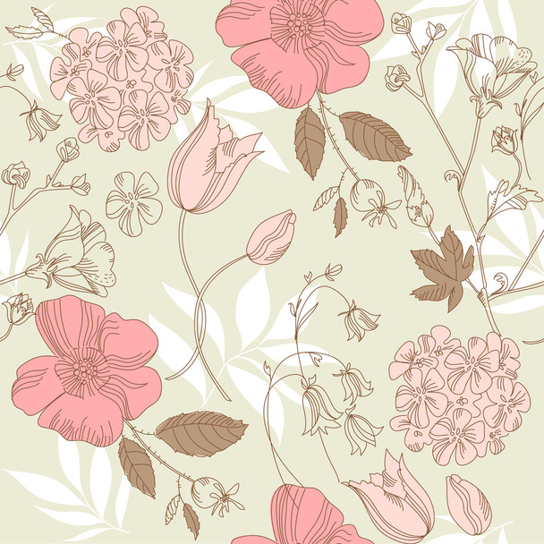 Vintage flower pattern - Вектор,изображение
