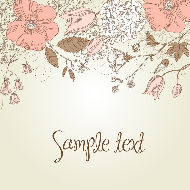 Floral greeting card - Vettoriali, immagini