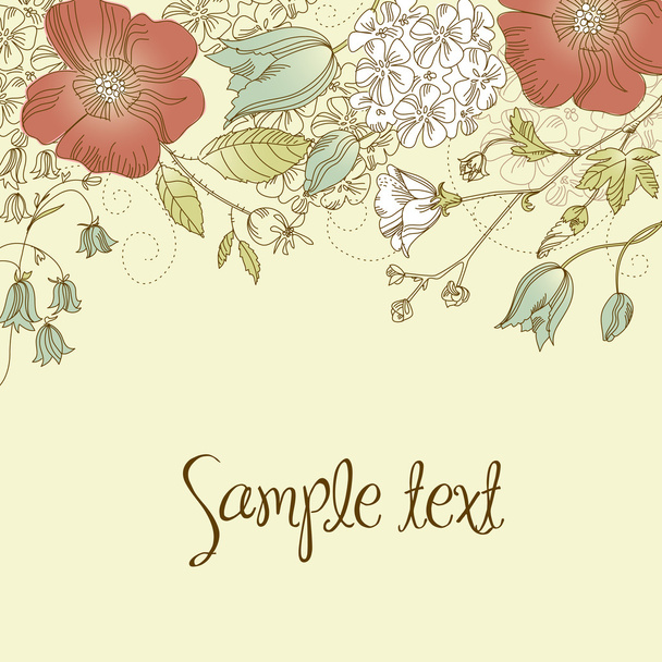 Floral greeting card - Vektor, Bild