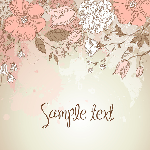 Floral greeting card - Vector, Image