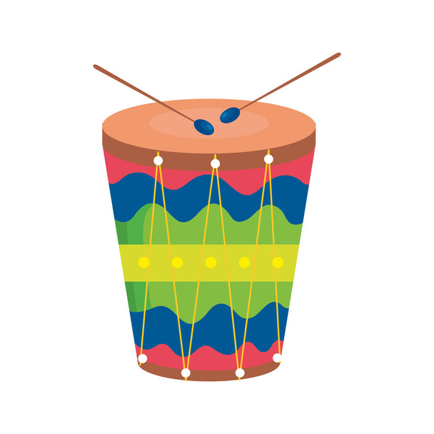drum instrument musical isolated icon - Vector, Image