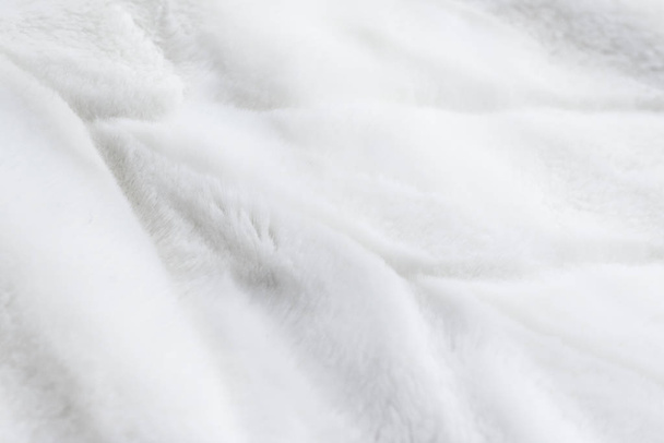 Luxus fehér szőr kabát textúra háttér, mesterséges szövet Deta - Fotó, kép