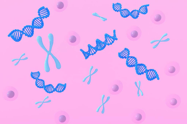 representación 3d de la estructura del ADN (ácido desoxirribonucleico), ilustración 3d
. - Foto, imagen