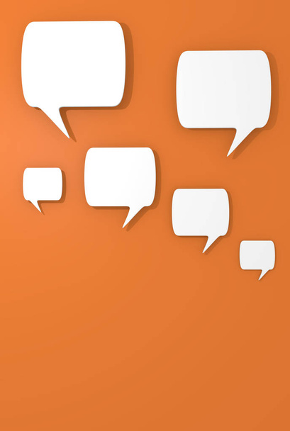 Orange background with blank speech bubbles - Foto, imagen