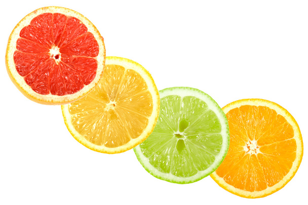Set of cross citrus fruits - Photo, image