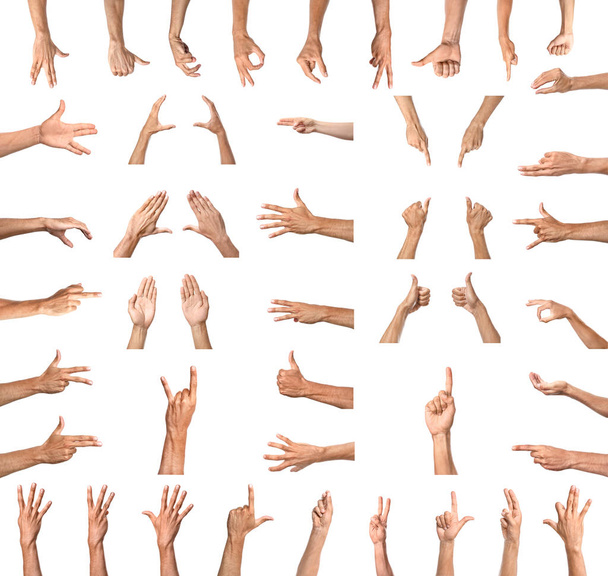 Gestionar las manos masculinas sobre fondo blanco - Foto, Imagen