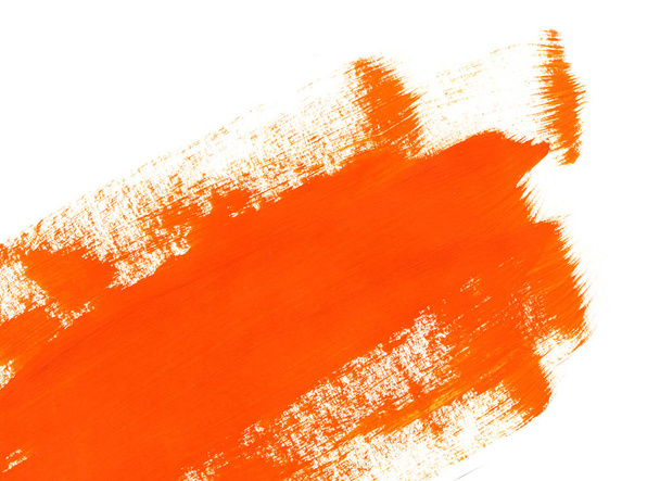 Textura de pintura dibujada a mano naranja sobre fondo blanco
 - Foto, imagen