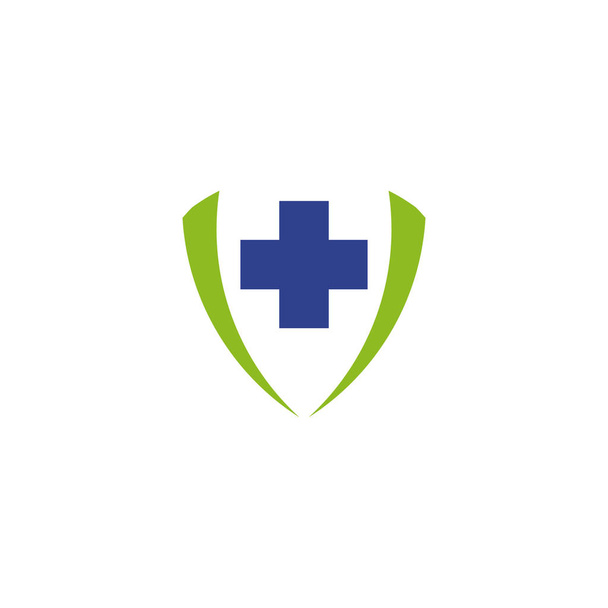 Çapraz simge şablonu kullanan tıbbi logo tasarımı - Vektör, Görsel