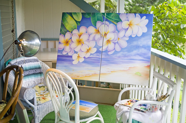 flowers painting outside - Photo, Image