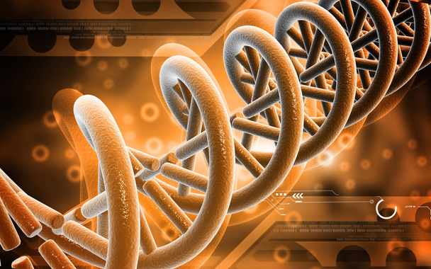 Digital illustration DNA structure  in colour background 	 - Foto, Imagen