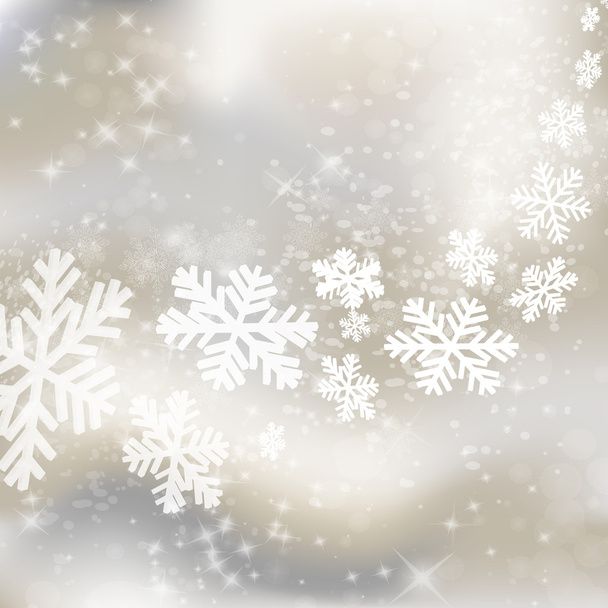 Vánoční pozadí. abstraktní zimní design s hvězdami a sněhová vločka - Vektor, obrázek