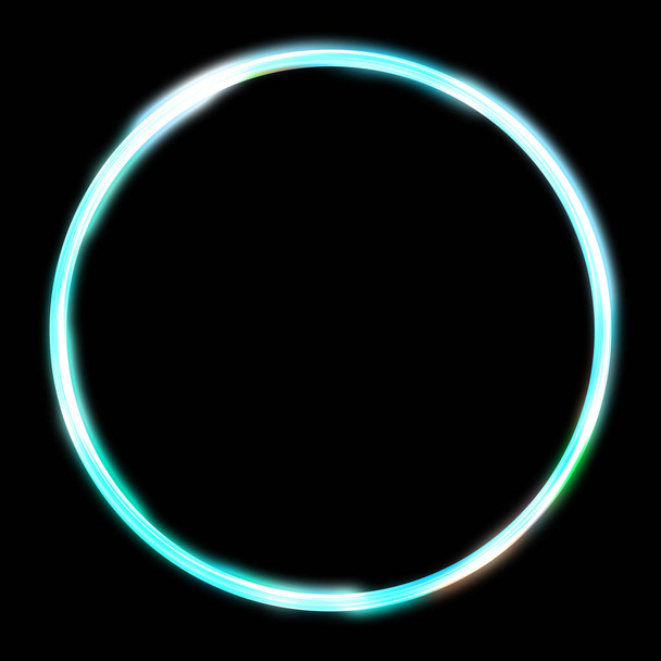 Sfondo Glow Frame. Modello geometrico incandescente al neon isolato su sfondo nero. Illustrazione astratta 2D
. - Foto, immagini