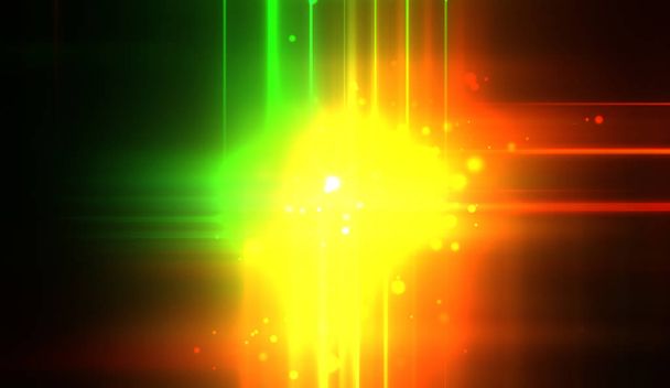 Cool background of vivid and vibrant light flares. Colorful glossy lights display with burst effect. Sparkling multicolored background. - Photo, Image
