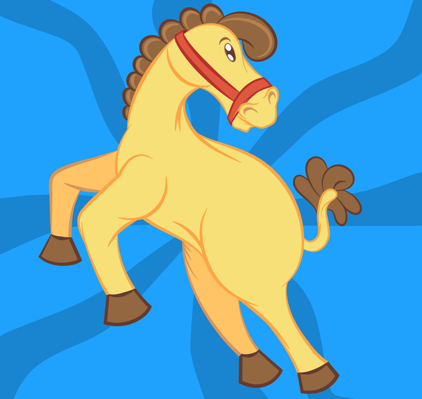 Illustration vector of little horse with blue background. - Vector, Image