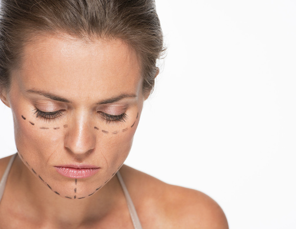 Woman with plastic surgery marks - Fotografie, Obrázek
