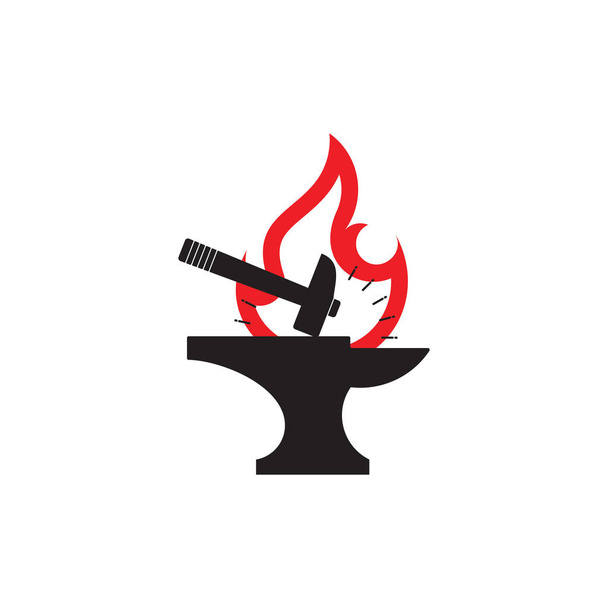 línea de llama herrero símbolo logotipo vector
 - Vector, Imagen