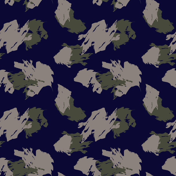 Abstract Brush Strokes Camouflage Seamless Pattern - Vetor, Imagem