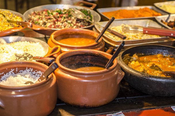 closeup view of Clay pot with typical food - Fotoğraf, Görsel