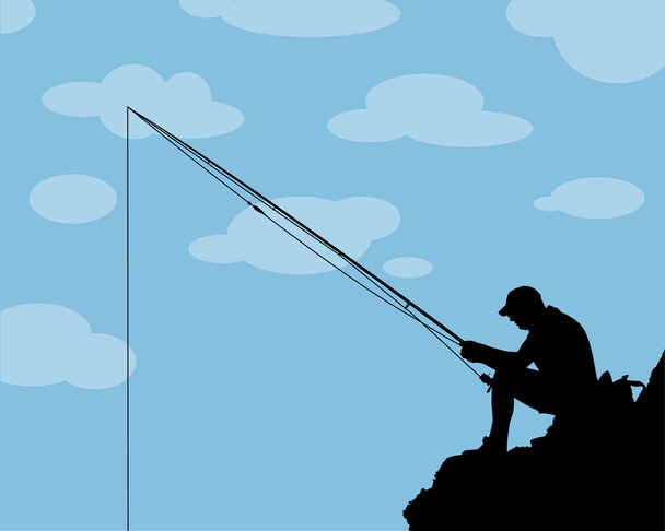 Fisherman Silhouette - Vector, Image