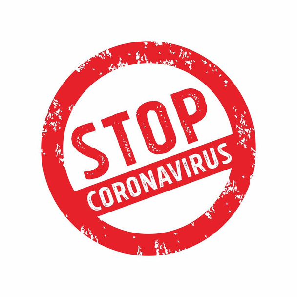 Stop Corona Virus Sign Illustration, 2019-nCoV Tag Label Design Template Vector - Vector, Image