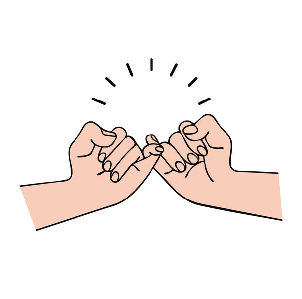 hand pinky promise vector concept - ベクター画像