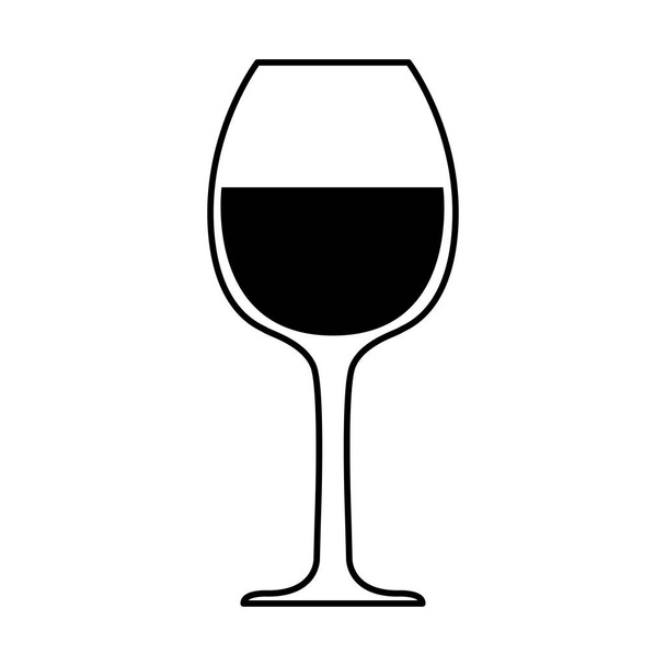 copo de vinho no fundo branco - Vetor, Imagem