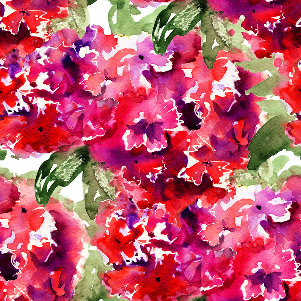 Seamless wallpaper with Beautiful Hydrangea red flowers - 写真・画像