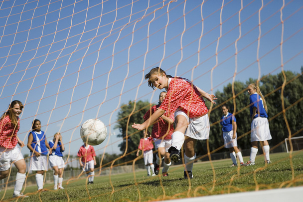 Teenager Kicking Goal - Valokuva, kuva