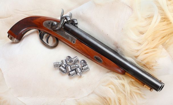 Papier peint rétro avec pistolet colonial britannique
 - Photo, image