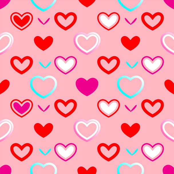 Naadloze patroon harten vector. Naadloos patroon met hartjes voor Valentijnsdag. Vectorillustratie - Vector, afbeelding