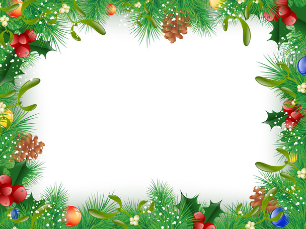 Christmas and New Year Frame - Vector, Image