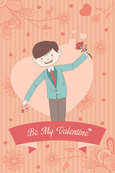 Biglietto di San Valentino con Be My Valentine words
 - Vettoriali, immagini