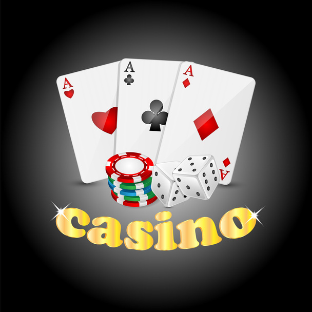 Casino van background.items voor het casino op een donkere background.vect - Vector, afbeelding