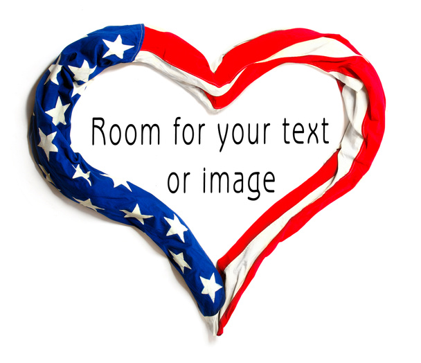 Heart frame make out of American Flag - Photo, Image
