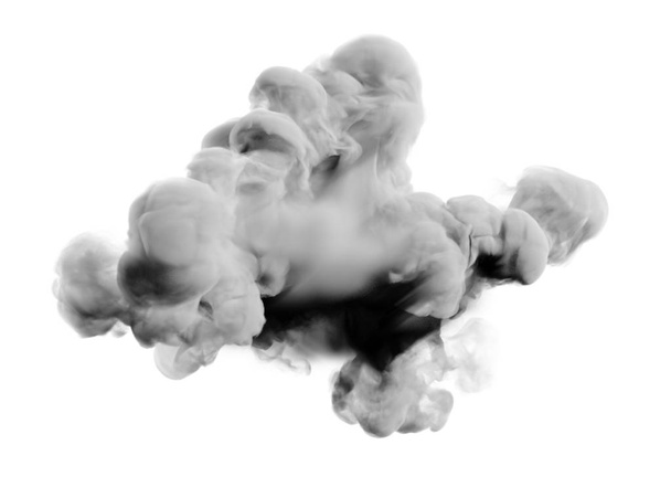 Light gray smoke on a white background. 3d illustration, 3d rendering. - Foto, afbeelding