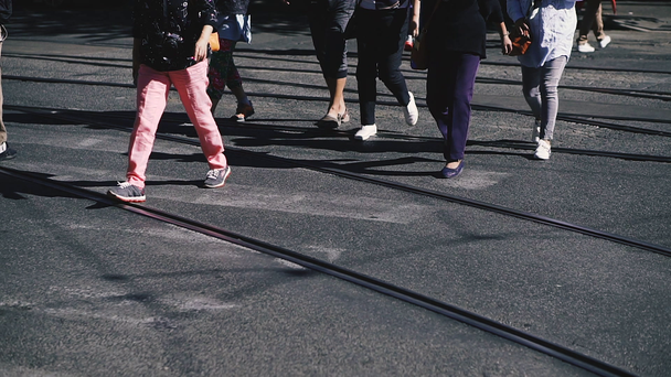 Pedestrians. People cross the road. - Footage, Video