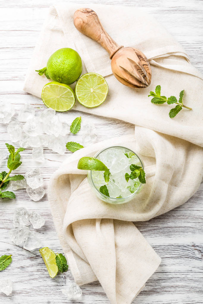 mojito ingredients with fresh mint and ice cream - Foto, Imagem