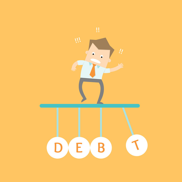 business man stress out debt time due - Vector, Image