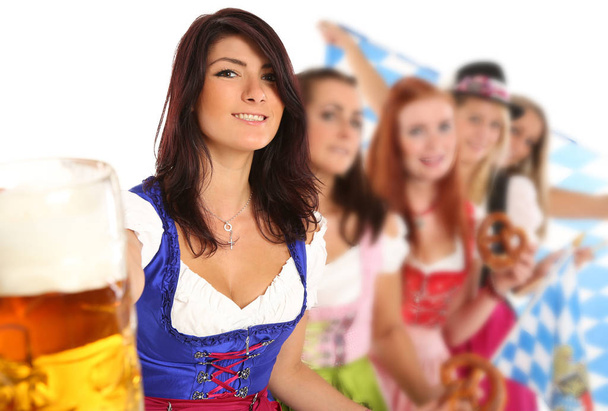 girlfriends in bavarian costume - 写真・画像