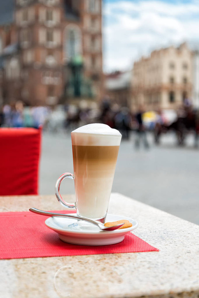 latte macchiato in krakow - Fotoğraf, Görsel