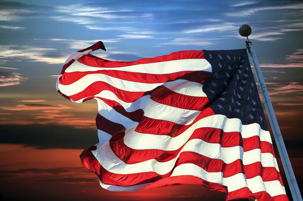 American flag against the sky - Fotografie, Obrázek