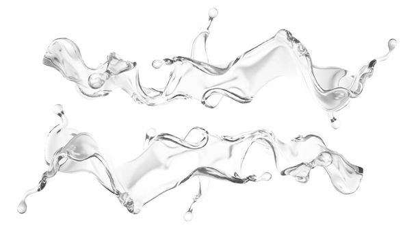 A clear splash of water. 3d illustration, 3d rendering. - Valokuva, kuva