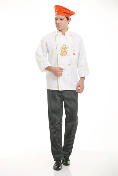 Wearing all kinds of clothing chef dietitian in front of white background - Valokuva, kuva