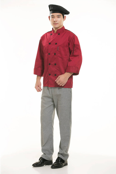 Wearing all kinds of clothing chef dietitian in front of white background - Фото, зображення