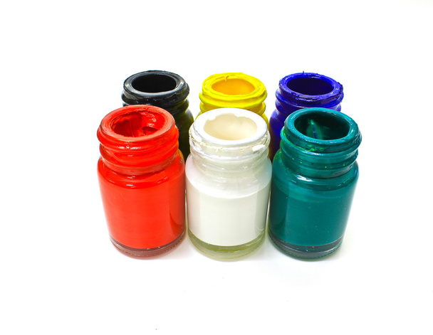 Flaschen mit Plakatfarben - Foto, Bild