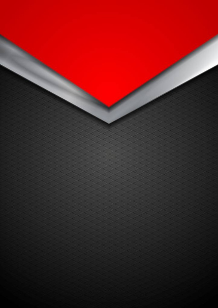 Dark silver and red tech arrows design. Vector background - Фото, изображение