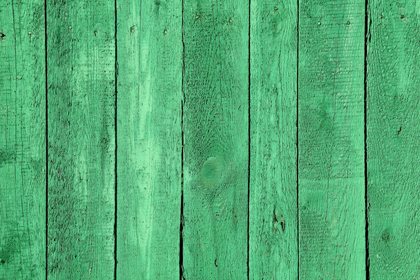Wooden green fence texture - Фото, зображення