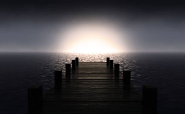 Pier on Sunrise Horizon  - Foto, Imagen